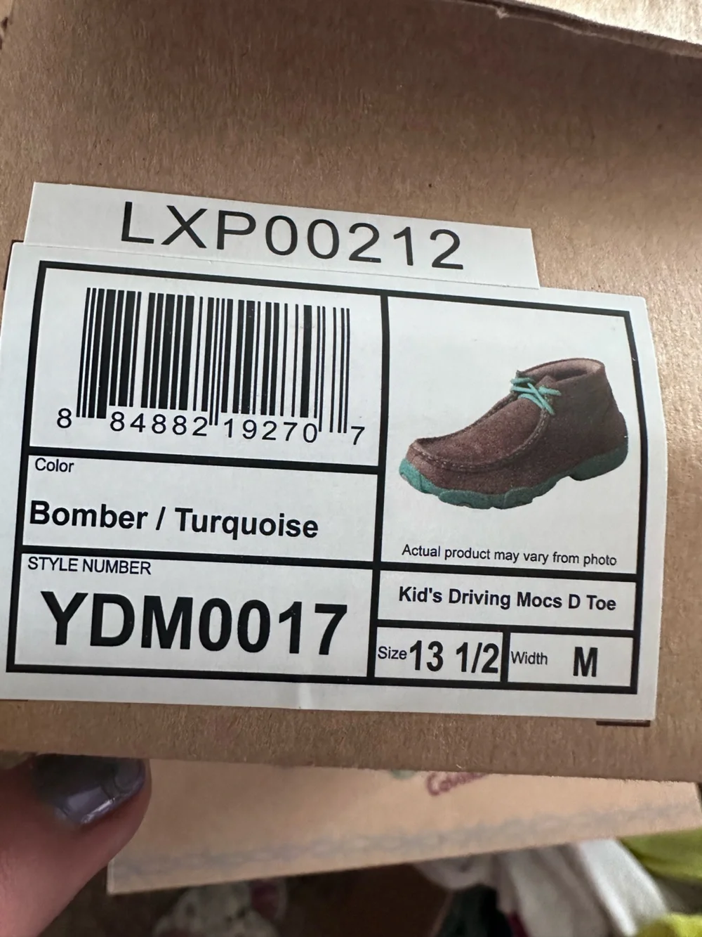 Twisted X Kids Brown Moccasin with Teal Accents